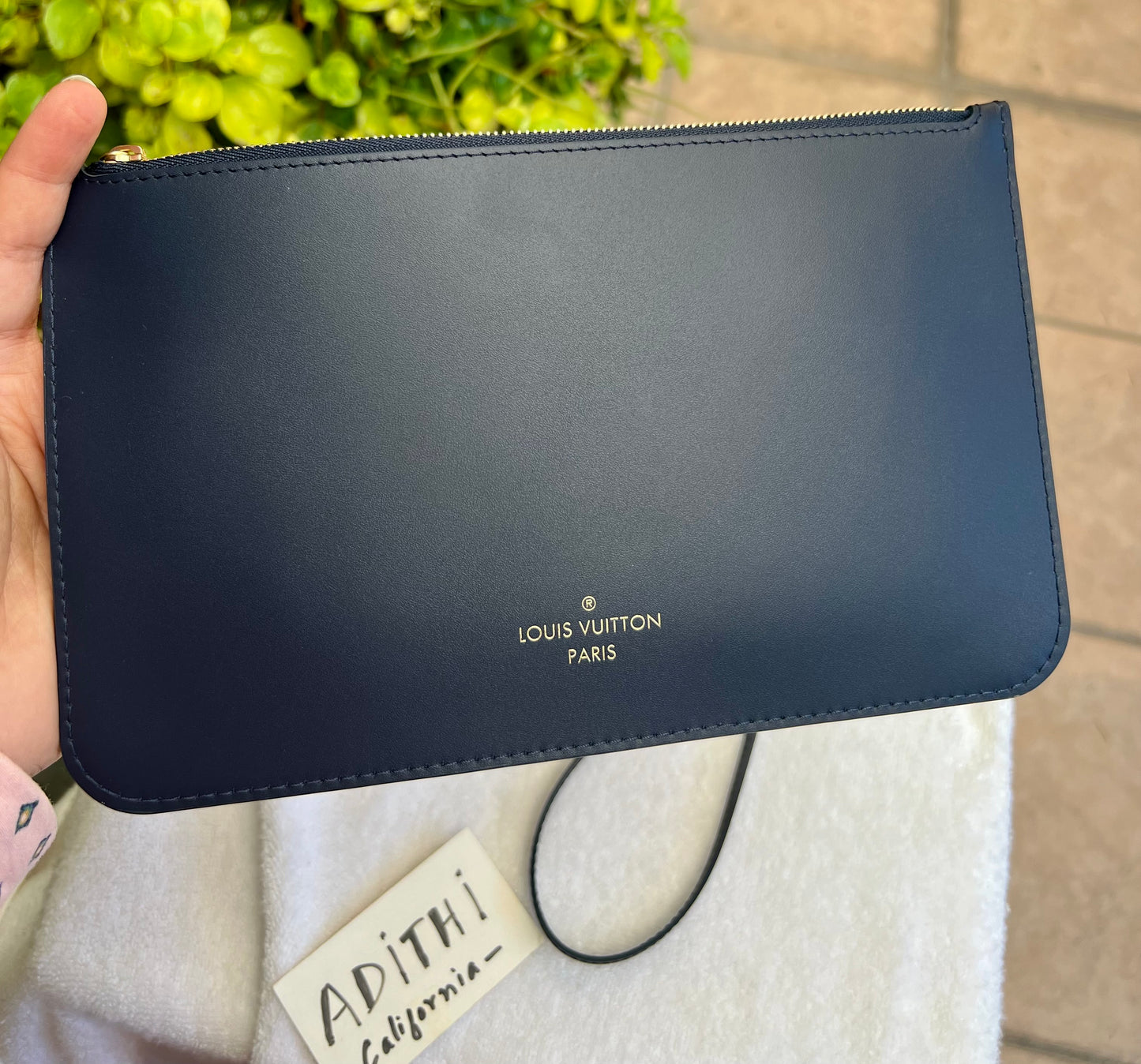 Neverfull Pouch MonoGLAM Navy Blue