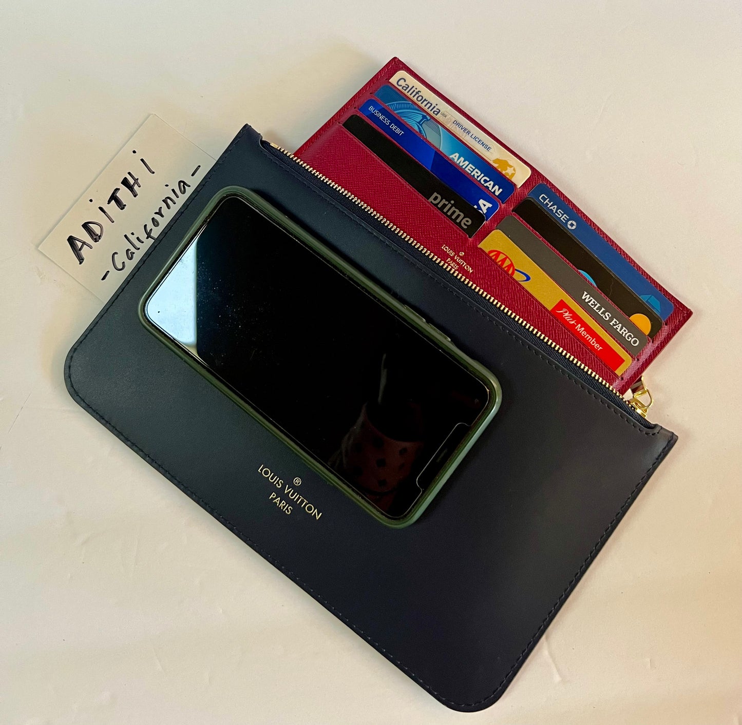 Neverfull Pouch MonoGLAM Navy Blue