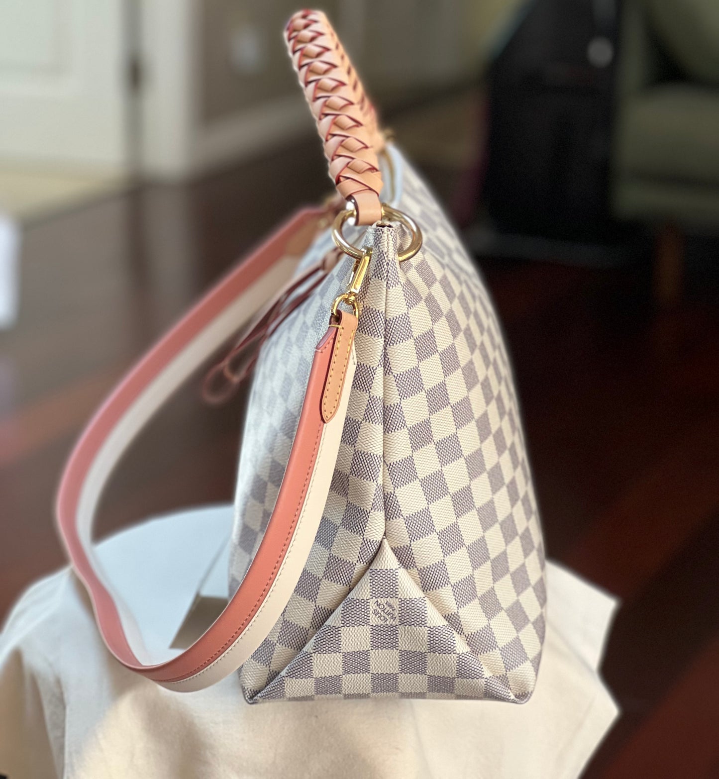 Beaubourg Hobo MM Braided Damier Azur
