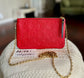 Pochette Double Zip Empreinte Marine Rouge