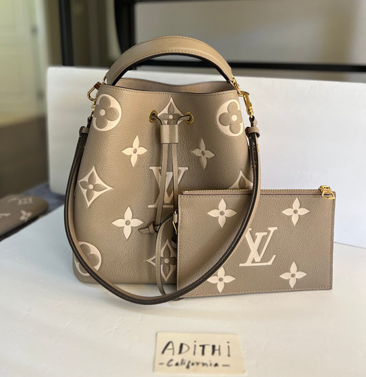 Neonoe MM + Sarah Wallet Bicolor Dove Cream