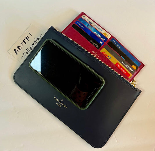 Neverfull Pouch MonoGLAM Navy Blue