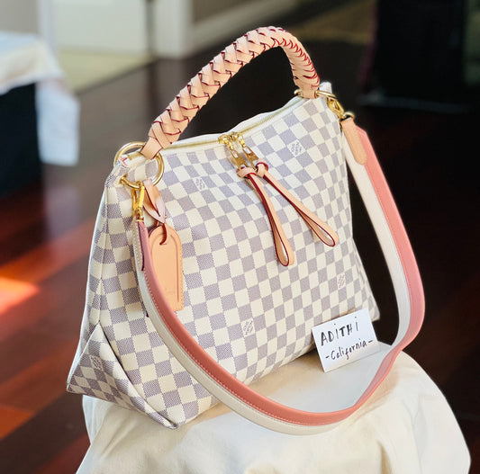 Beaubourg Hobo MM Braided Damier Azur
