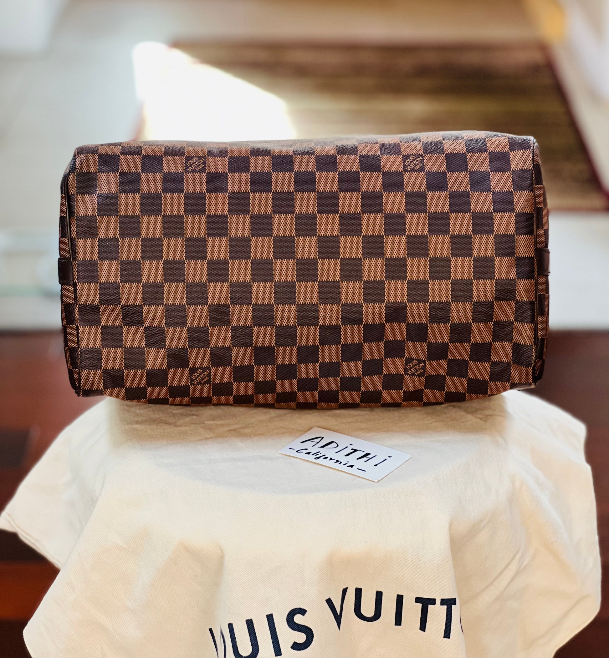 Shop online with Louis Vuitton Damier Ebene Speedy Bandouliere 35